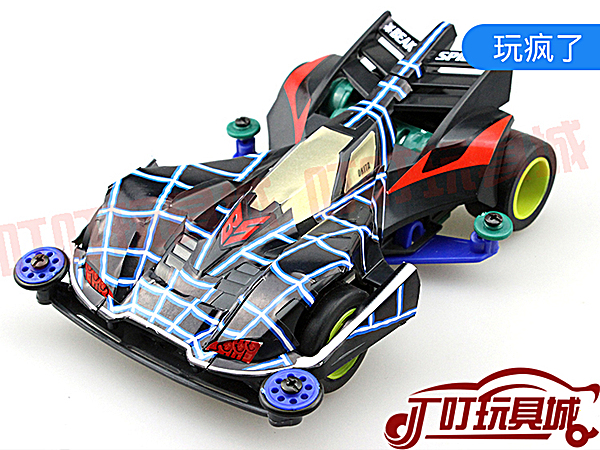 AA四驱兄弟四驱车蜘蛛王旋风冲锋红黑巨无霸拼装车-水滴汽车