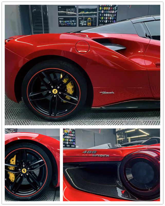烈焰红魔，合肥Ferrari 488 Spider改色CYS 水晶红！
