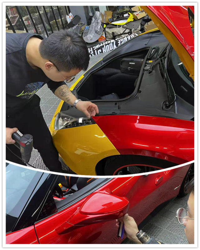 烈焰红魔，合肥Ferrari 488 Spider改色CYS 水晶红！